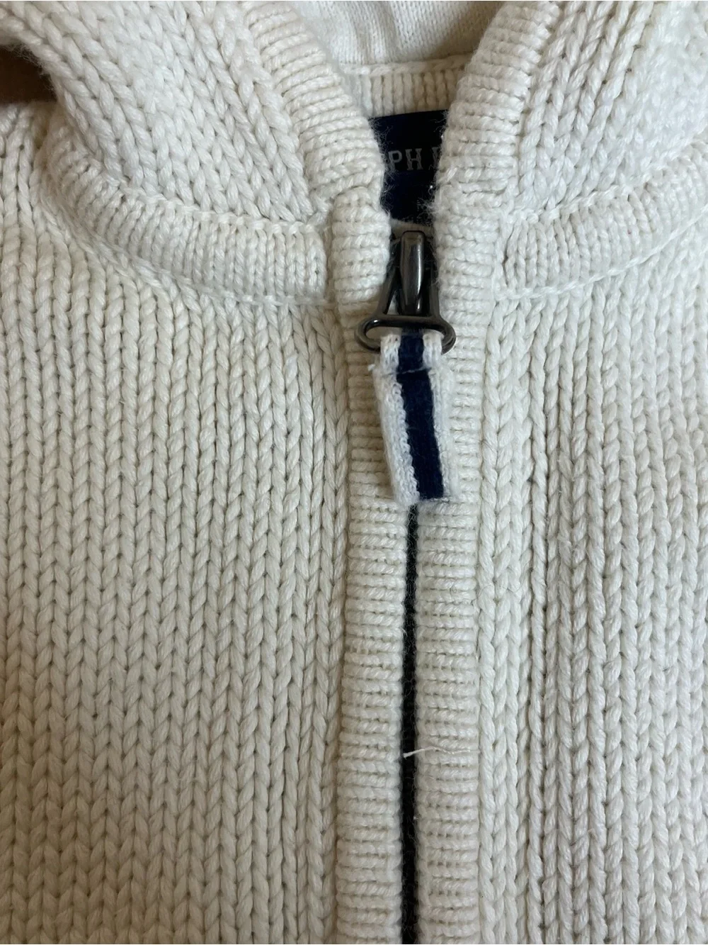 Ralph Lauren PoloCream Knit Zip-Up Sweater Hoodie Sz 4T